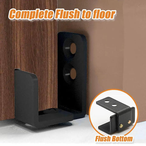 Adjustable U Shape Barn Door Floor Guide For Non Grooved And Grooved Doors Wall Mounted With Adjustable Bracket Fits Fifteen Sixteenths Inch To One And Three Sixteenths Inch Non Grooved Thick And One Seven Eighths Inch To Two Seven Eighths Inch Grooved