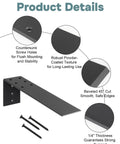 Rock Solid Heavy Duty Countertop Support Brackets 3 Pack With Screws, 10 Inch Hidden Steel Shelf Braces showing durable powder-coated finish.