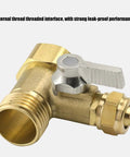 Top Tier 3 Way Ball Valve With Seamless Connection For 3 4 Inch Home Water Lines Lightning Fast Twist And No Fuss Maintenance. Brass valve close-up.