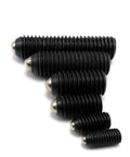 Badass Reliable Spring Ball Plunger Screws M16x30 Class Twelve Point Nine Alloy Steel Hex Socket Set Pins, various sizes with black finish.