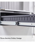 Steel Mobile File Cabinet With 3 Lockable Drawers showing three-section pulley design for easy roll secure storage