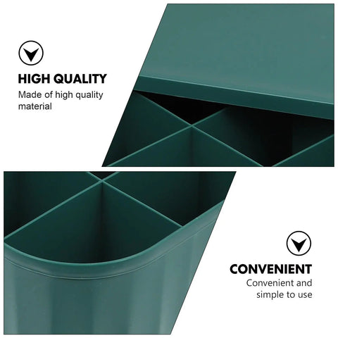 Slick Multi Compartment Heavy Duty Plastic Drawer Storage Container With Secure Top, high-quality green organizer with dividers.