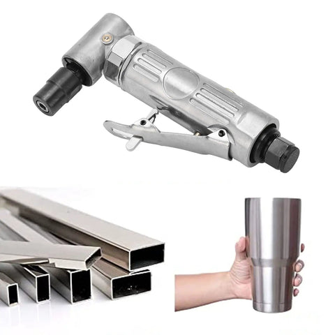 High Output 90 Degree Air Angle Grinder Kit 20K RPM 03 Motor Mini Die Grinder With Heads, heavy duty tool for metalwork.