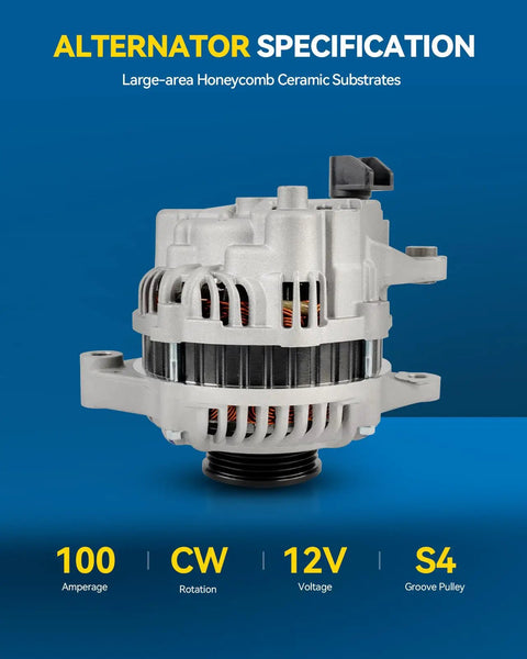Built Tough Alternator Fits 2003 Through 2005 Chrysler Pt Cruiser 2.4L And Dodge Neon 2.0L Straight Bolt On Oe Spec 13995N close-up view.