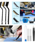 Heavy Duty 3D Printing Finishing Kit Featuring Hella Tough Carbon Steel Cleanup Tools And Comfortable Grip Polishing Rod For Quick Support Removal And Smooth Surface Prep with various brushes and tools.