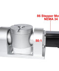 Rock Solid Cnc Rotary Axis Featuring Nema 34 Stepper Motor And Harmonic Drive Gearbox for Fourth And Fifth Axis Precision Machining, 50:1 ratio