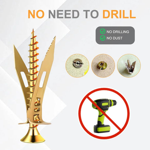 Drywall Anchors With Screws Kit 2026 Upgraded Direct Insertion Expansion Self Drilling for Quick Picture Hanging, features no drilling needed