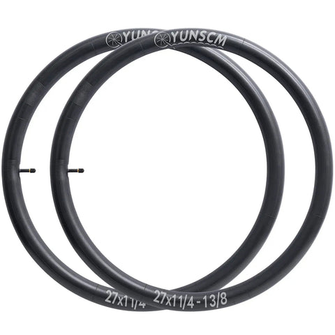 Two Pack 27 Inch Bike Tubes Fit 27x1 1/4 to 1 3/8 AV32mm Schrader Valve 32/37-630 Durable Butyl Rubber With Reliable Seal