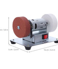 Tough Desktop Belt Sander And Badass Knife Sharpener Featuring Adjustable Grinding Angles, compact and motorized design for rust removal.