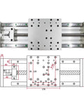 Rock Solid Xyz Axis Linear Stage With Sfu1605 Ball Screw And Hgh20 Guide Rail For Cnc Rigs 1000Mm Long Throw top view with measurements