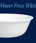Straight Up Chip Resistant Round Soup Bowls Set Of Six Lightweight Glass Dinnerware In Crisp Winter White Finish showing a close-up view.