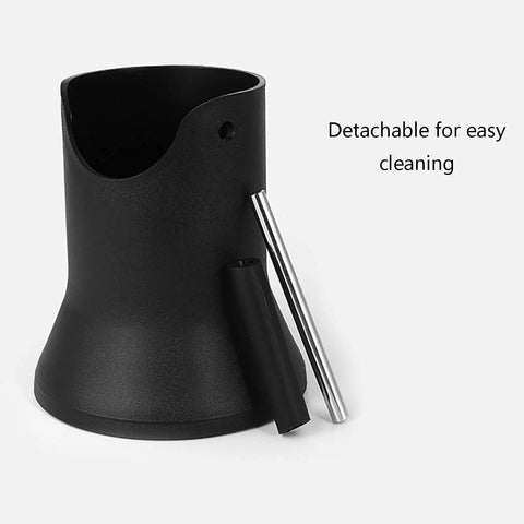 Close-up of Solid Daily Driver Coffee Knock Box with detachable rubber tamper, designed for easy cleaning and smooth shot pulls.