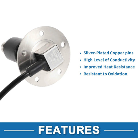 Universal Fuel Sender Unit And Gauge Kit 3.9 Inch showing silver-plated copper pins, perfect for reliable conductivity and fitting.