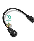360 Degree Rotating Flat Plug Extension Cord 1 Foot 14 AWG 3 Prong Low Profile Right Angle Power Cable Grounded UL Certified