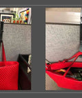 Built Different Cubicle Wall Hook With Super Heavy Duty Double Hangers For Offices And Bathrooms Hella Sturdy Coat Bag Backpack Storage Quick Install Fits Standard Walls Rock Solid For Daily Grind with a red bag hanging.