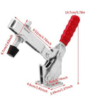 Beefy Lever Clamp Quick Release 500 Lbs Heavy Duty Clamp For Metalworking And Parts Clamping 227Kg Capacity Easy Install Four Flat Double Rocker Design For Stable Support, red handle