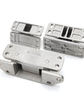 Top Tier Stainless Steel Cold Storage Door Hinge Heavy Duty Corner Leaf, SUS304 material with detailed assembly parts.