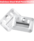 100 Pack Premium Heavy Duty Stainless Steel Z Clips For Seamless Wall Panel Mounting And Dead Tight Flush Installation Rock Solid Reinforced Brackets Quick Snap DIY Hardware showing two stainless wall panel clips.