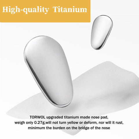 Premium Screw On Titanium Glasses Nose Pads No Sweat Anti Slip Bridge Piece That Absolutely Stays Put Ergonomic Shape keeps frames snug.