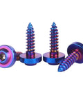 Heavy Duty Premium Titanium Self Tapping Screws M5x18mm Torx Star Drive 4 Pack Burnt Blue Coating displayed on a white background.