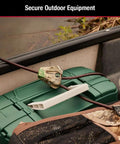 Python Cable Lock With Key, 6 ft long, 5/16 inch braided steel cable securing outdoor equipment in a boat