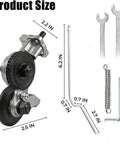 Titanium Drill Nibbler Sheet Metal Cutter Attachment For Drills, key components, dimensions labeled, spanners and spring included