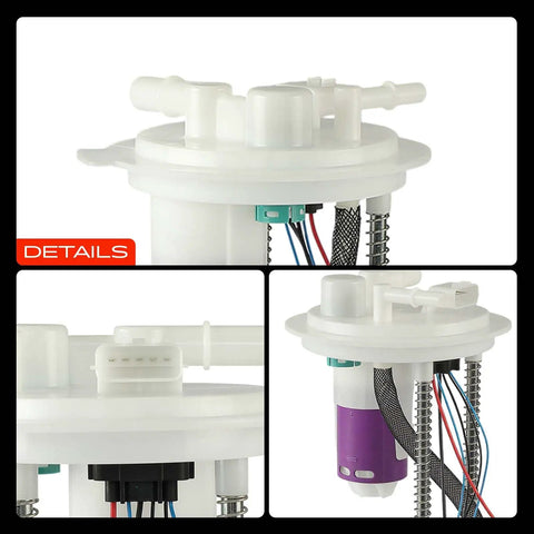 Electric Fuel Pump Module Assembly Compatible With Infiniti QX56 QX80 5.6L V8 Upgrade close-up showing connection details and top views.