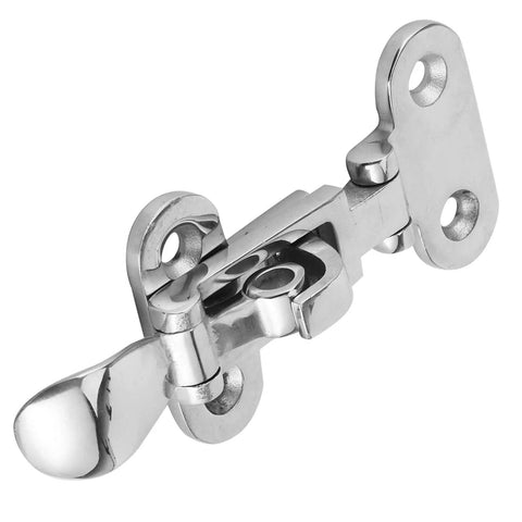 Rock Solid 316 Stainless Steel Toggle Clamp Anti Rattle Latch for Boat and Truck Doors; heavy duty with polished finish.