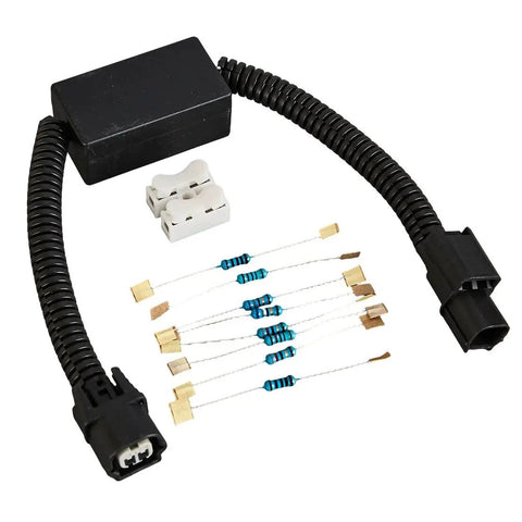 Honda And Acura 3.5L V6 VCM Disable Harness Kit With Tuned Resistors, includes resistors and connectors for engine performance.