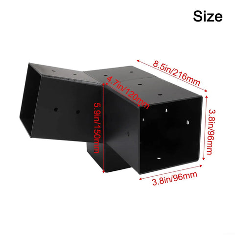 Slanted Roof Pergola Heavy Duty Bracket Kit With 3 Way And Single Direction Wall Mount Steel Black Brackets For Wood Posts Backyard Gazebo And Porch Left 15 Degree Right 15 Degree