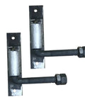 Beefy Aluminum J-Bolt Hinge 5/8 Inch Adjustable Heavy Duty Gate Hinge Pair With Zinc Plate And Grease Fitting Rugged Pivot Hardware For Massive Backyard Gates, showing two hinges with grease fittings.