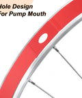 Close-up of red Four Pack 700C Rim Strips 18mm Nylon Rim Tape For Road Mountain And Hybrid Bikes with pump hole design.