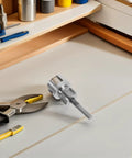 Lapyappe Heavy Duty Pipe Threader Compatible With Drill For Cutting Threads On Pvc And Plumbing Pipes Carbon Steel Build, placed on a workbench.