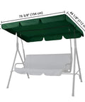 Outdoor Swing Canopy Replacement UV30 Plus 180Gsm Green Canopy Top 76x44 Inches for porch patio garden pool seat