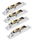 Premium Brass Double Roller Pulley Wheels For Sliding Window Sash Replacement, 4 pack, with sleek metallic finish.