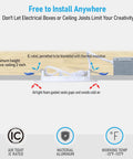 Diagram illustrating installation of Slick Ultra Thin 4 Inch LED Recessed Light With Junction Box, Dimmable 5 Percent To 100 Percent