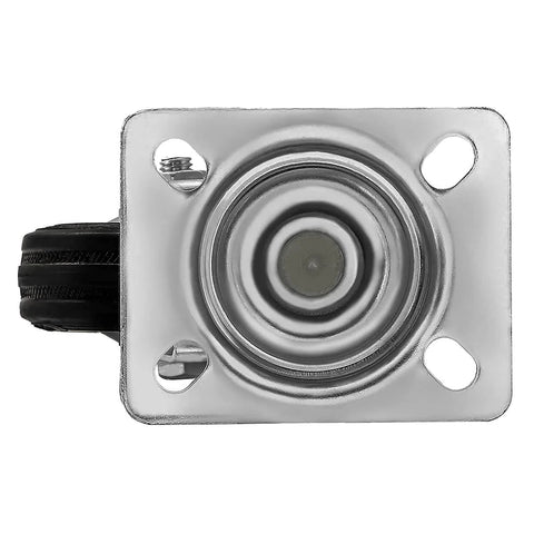 Top view of 24 Pack Three Inch Swivel Caster Wheels With Rubber Base And Top Plate Double Ball Bearing Heavy Duty Ideal For Carts And Equipment