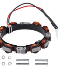 High Output Dual Circuit Alternator With Voltage Regulator for Lawn Mowers and Garden Tractors, featuring copper coils and wiring.