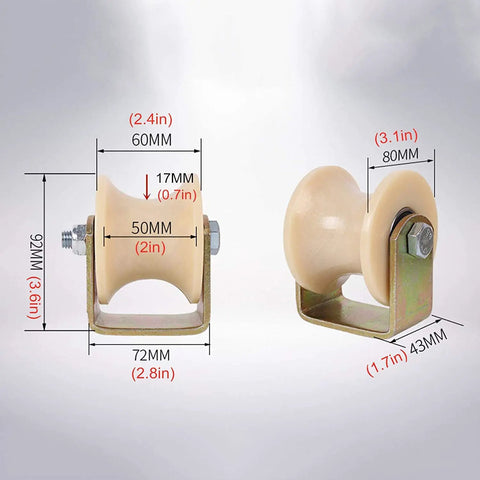 Easy Swap Heavy Duty Nylon Caster Wheels With Precision Double Bearings for silent gate rolling and industrial carts, shown from side with dimensions.