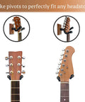 Badass Solid Walnut Guitar Wall Mount, Handcrafted Pro Grade U-Shaped Guitar Hanger Hook Rack Stand for Acoustic Electric Guitar Bass Banjo showing yoke fitting headstocks