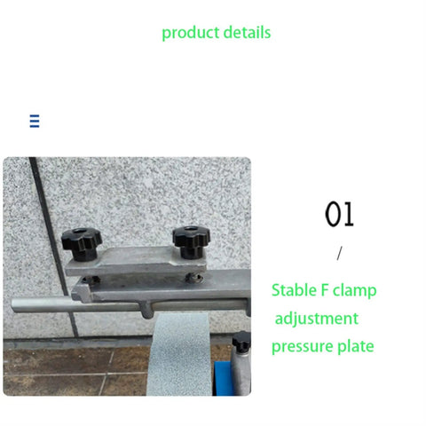 Wet And Dry Grinding Machine for Home Shops with adjustable F clamp pressure plate and stone wheel detail