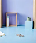 Heavy Duty Stainless Steel Spring Hinge Pins For Cabinet Doors And Wardrobe Drawers on a blue floor with storage shelves.