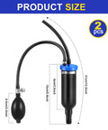 Two Piece Universal Intake Adapter For Automotive Smoke Machine Smoke Leak Tester With Inflatable Bladder For Fast 12V Rig and Truck Pipe Fuel Gas Line Hunting and Shop Floor Fixes with dimensions labeled.