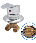 Slick Brass Shower Valve One Way Diverter Tap With G1/2 Cold Hot Water Mixer For Bathroom featuring chrome finish and brass connectors.