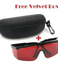 Pro Grade Laser Safety Glasses 2 Pack With Rich Red Lenses For Complete 190Nm To 540Nm Blocking in black case with clip