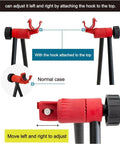 Close-up of adjustable hooks on Beefy Heavy Duty Folding Bike Stand For Mountain And Road Bikes With A 360 Degree Clamp Lightweight Aluminum Alloy And PVC Portable Repair Stand For Easy Bike Maintenance And Quick Cleaning.