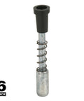 Heavy Diecast Window Screen Plunger Latch Built To Fit Aluminum Frames Replaces Standard Track Hardware No Fuss Assembly Bulldog Tough Grip For Weekend Warrior DIY Upgrades Premium Grade 6 Pack - Close-up of metal latch with spring