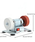 Rock Solid Dual Wheel Bench Grinder 550 Metal Station with sturdy rectangular base, 18x12x13 cm for sharpening and polishing.