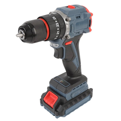 Heavy Duty Cordless Drill Set With Brushless Motor Delivers Knockout 45Nm Torque And Rock Solid 1500Rpm Speed for builders, featuring ergonomic design and battery.