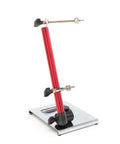Pro Truing Stand With Thru Axle Adapter Compact Portable Aluminum Single Arm Design side view on white background